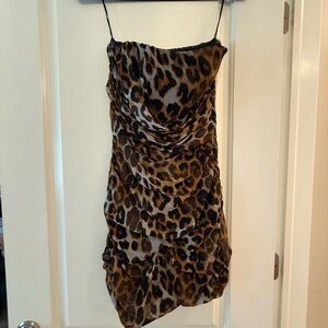 Express Strapless Leopard Minj Dress